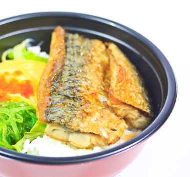 ızgara balık, saba pirinç shioyaki