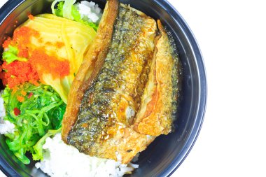 ızgara balık, saba pirinç shioyaki