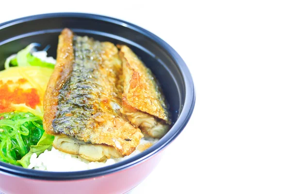 Grillad fisk, saba ris shioyaki — Stockfoto