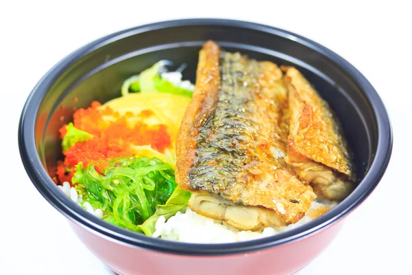 Grillad fisk, saba ris shioyaki — Stockfoto