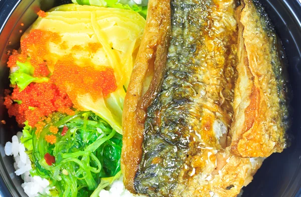 Grilled fish, saba rice shioyaki — Stock Photo, Image