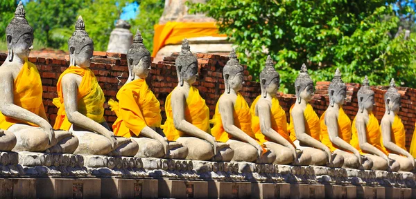 Starý chrám wat yai chai mongkhon ayuthaya provincie Thajska — Stock fotografie