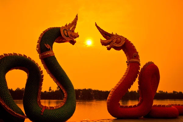 Sunset and dragon Serpent — Stock Photo, Image
