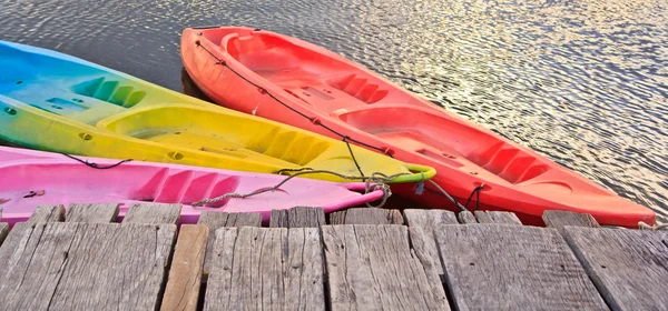 Kayaking on sundust — Stock Photo, Image