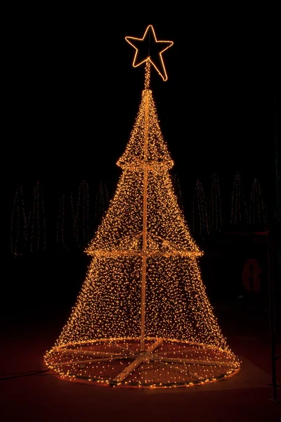 Vánoční strom v noci — Stock fotografie