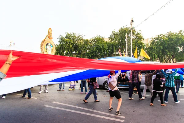 The big group of protestors to at streets — Stock Photo, Image