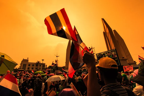 The big group of protestors to at streets — Stock Photo, Image