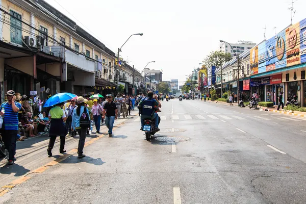 The big group of protestors to at streets — Stock Photo, Image