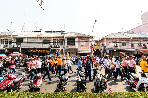 The big group of protestors to at streets — Stock Photo, Image