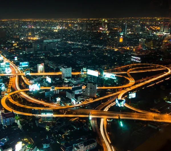 Bangkok traffic at twilight period