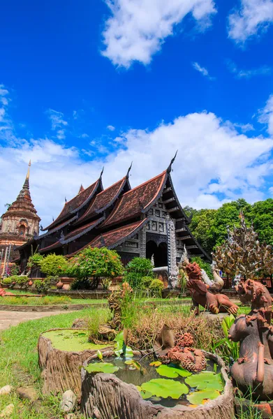 Chiesa di legno di Wat Lok Molee Chiangmai — Foto Stock
