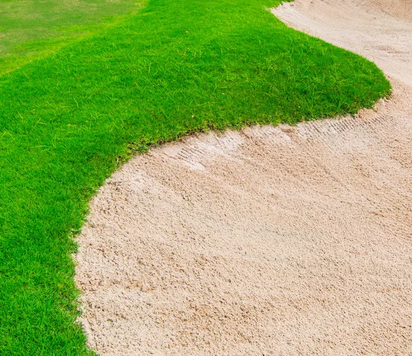 Sand bunker on the golf course — Stock Photo, Image