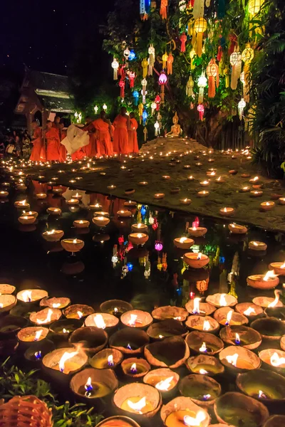 Loy krathong festival στο Τσιανγκ Μάι — Φωτογραφία Αρχείου