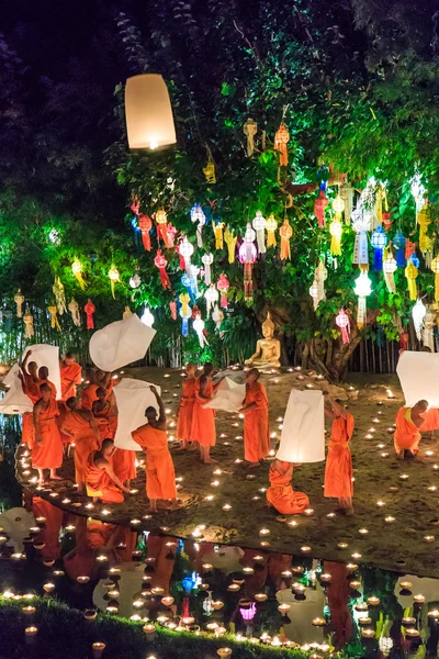 Loy Krathong-festivalen i Chiang Mai – stockfoto