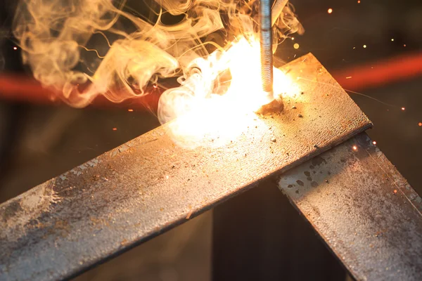 Welding with sparks — Stock Photo, Image