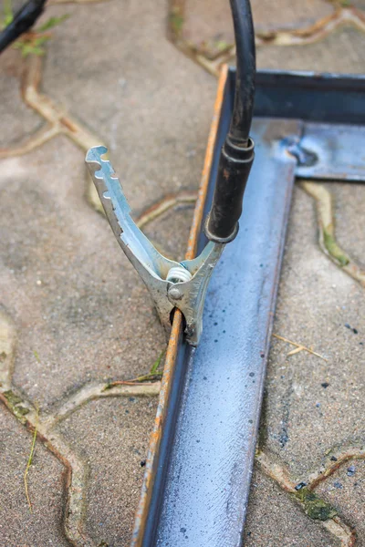 Welding with sparks — Stock Photo, Image