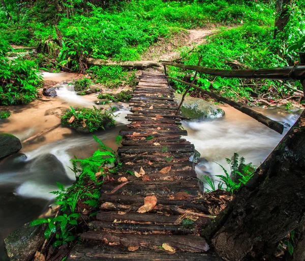 Fußgängerbrücke über die Wasserfälle — Stockfoto