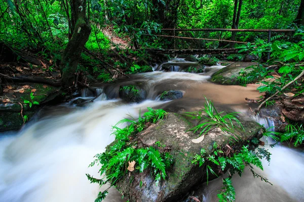 Footbridge across the falls — Stock Photo, Image