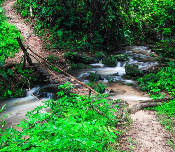 Footbridge across the falls — Stock Photo, Image