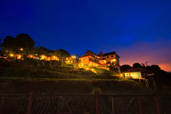 At a luxury resort at night — Stock Photo, Image