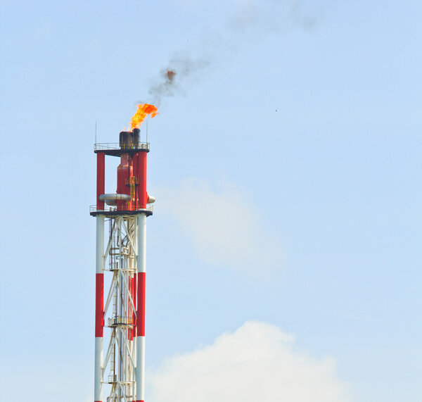 Smokestack burning flare