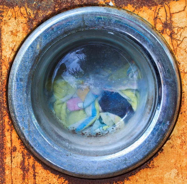 Βουρτσισμένο μέταλλο πλυντήριο ρούχων παλιά — Φωτογραφία Αρχείου