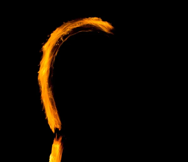Nächtliche Performance flammende Spuren — Stockfoto