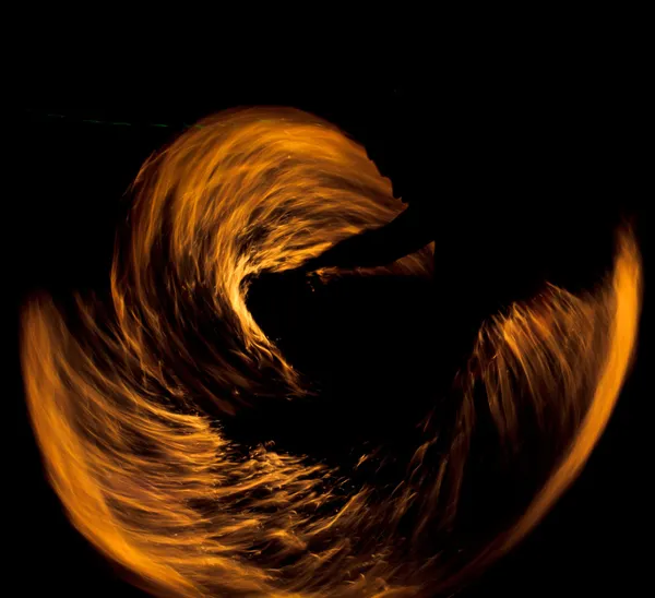 Night performance flaming trails — Stock Photo, Image