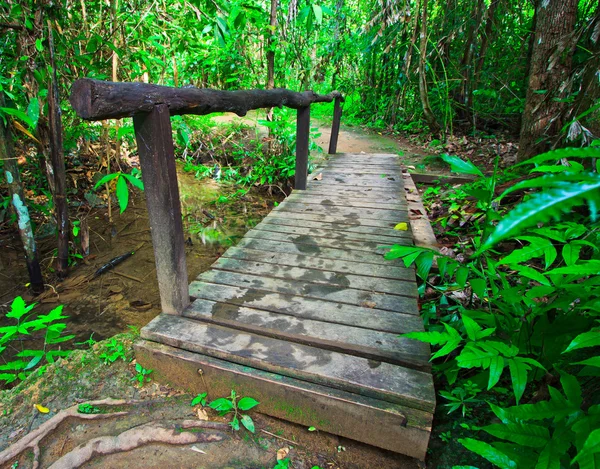 Wooden bridge across the canal — Stock Photo, Image