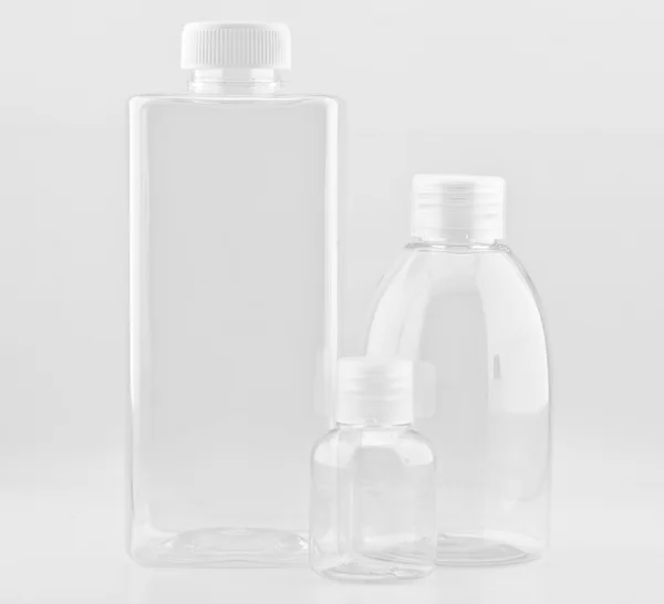 Bottiglie di plastica trasparente — Foto Stock