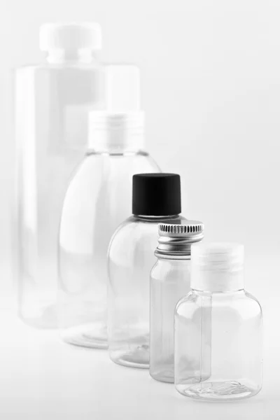 Doorzichtige plastic flessen — Stockfoto