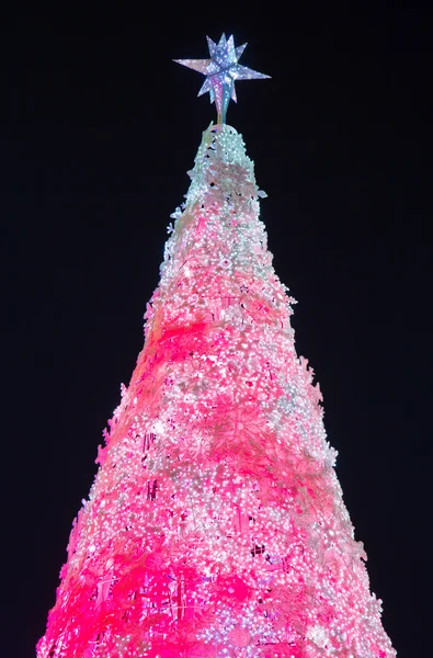 Julgran på natten — Stockfoto