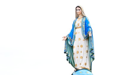 Virgin Mary Statue in Roman Catholic Church clipart