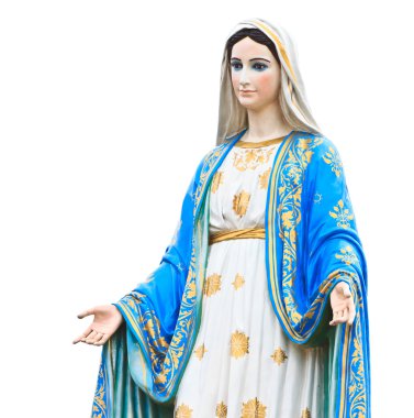 Virgin Mary Statue in Roman Catholic Church clipart