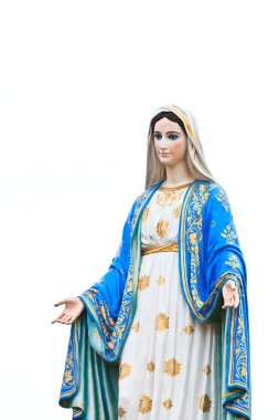 Virgin Mary Statue in Roman Catholic Church clipart