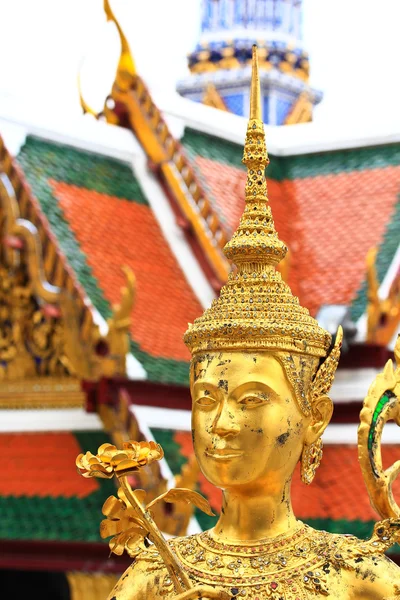 Golden statue of a Kinnara — Stock Photo, Image