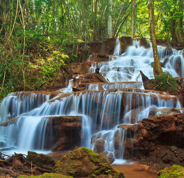 Waterval in het bos — Stockfoto