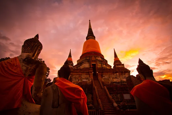 Solnedgång buddha — Stockfoto