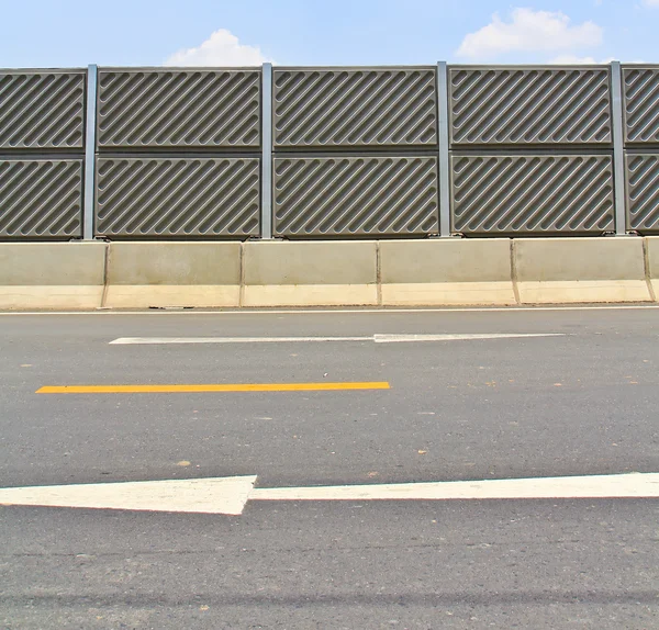 Noise barrier fence on the highway — Stock Photo, Image
