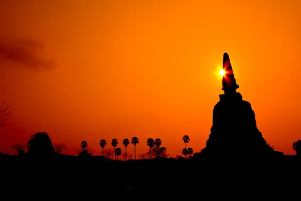 Old Temple on rural sunset — Stock Photo, Image