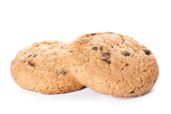 Cookies aux pépites de chocolat isolés sur fond blanc. — Photo