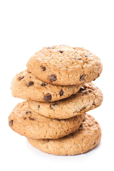Chocolate chip cookies isolated on white background. — Stock Photo, Image