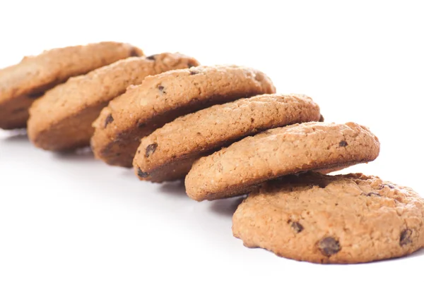 Chocolate chip cookies isolated on white background. — Stock Photo, Image