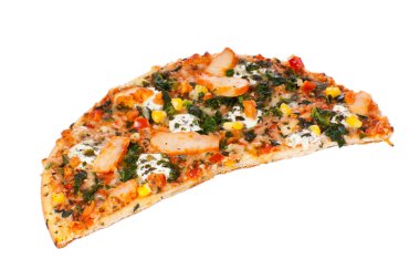 beyaz zemin üzerinde tavuk pizza