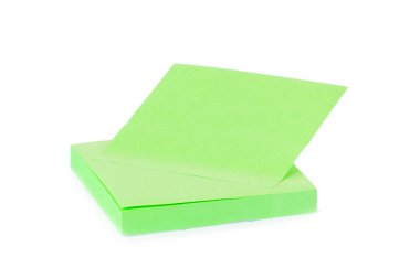 yeşil etiket üzerinde beyaz izole bir bloğu