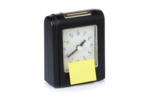 Modern alarm clock with sticky paper — Stock Photo, Image