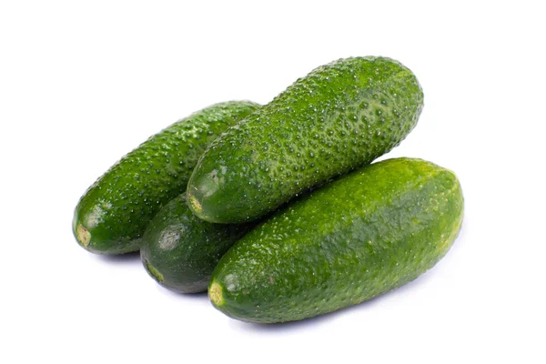 Healthy food. The green cucumbers isolated on white background — Stock Photo, Image