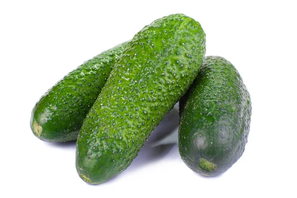 Healthy food. The green cucumbers isolated on white background — Stock Photo, Image