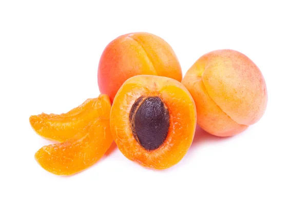 Ripe apricot fruit isolated on white background. — Stock Photo, Image