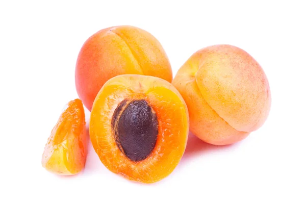 Ripe apricot fruit isolated on white background. — Stock Photo, Image